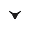 Gathered Deep V Thong Bikini Bottom - Twilight Black