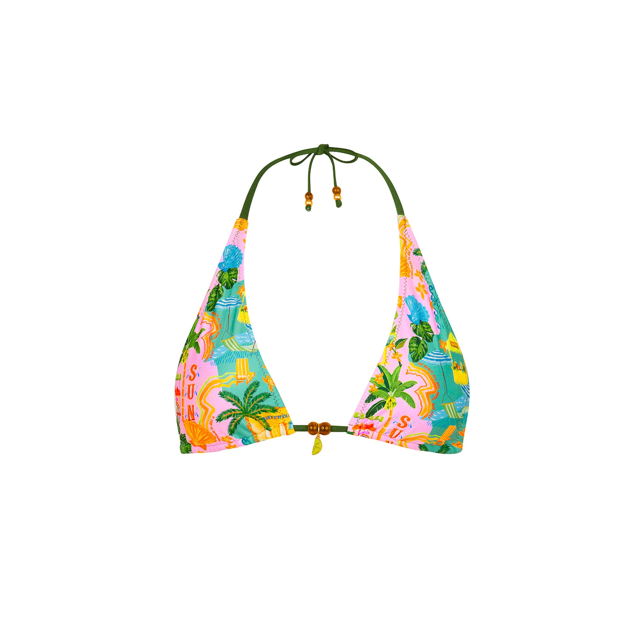Classic Tie Halter Bikini Top - Sunlit Spritz –Kulani Kinis