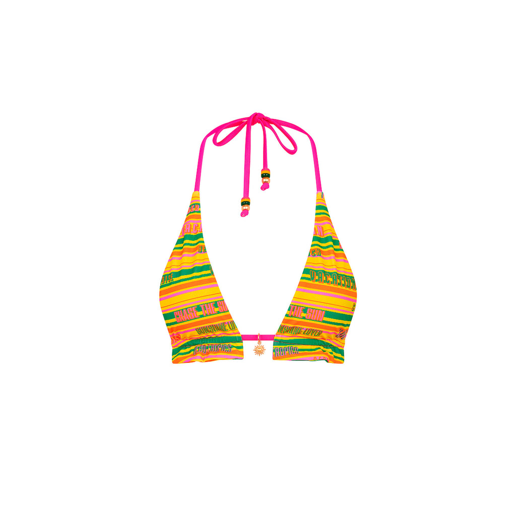Frill Halter Bralette Bikini Top - Sunshine Lover