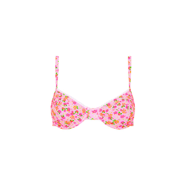 Ditzy Underwire Bra Bikini Top - Frangipani Fever