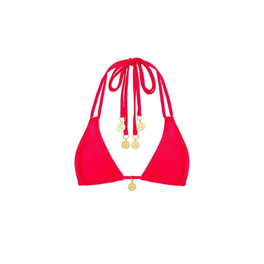 Halter Bralette Bikini Top - Cherry Crush