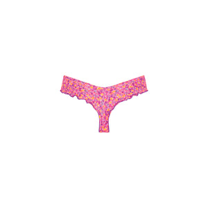 Lettuce Frill Thong Bikini Bottom - Gelato Bloom