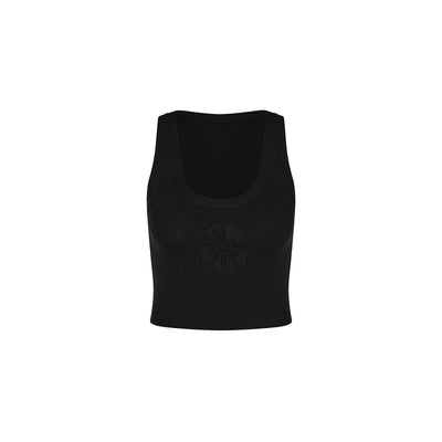 Embossed Knit Tank - Twilight Black