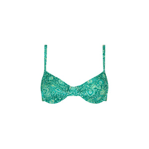 Ditzy Underwire Bra Bikini Top - Emerald Aura