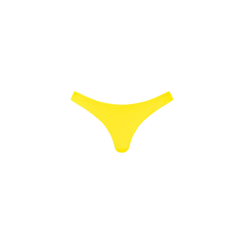 Minimal Full Coverage Bikini Bottom - Sunshine Yellow Ribbed