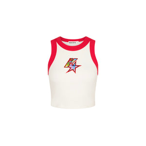Embroidered Bind Crop Tank - Fastlane Fling