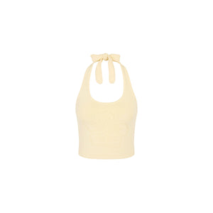 Lola Knit Halter Tank - Toasted Coconut