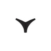 Gathered Deep V Thong Bikini Bottom - Twilight Black
