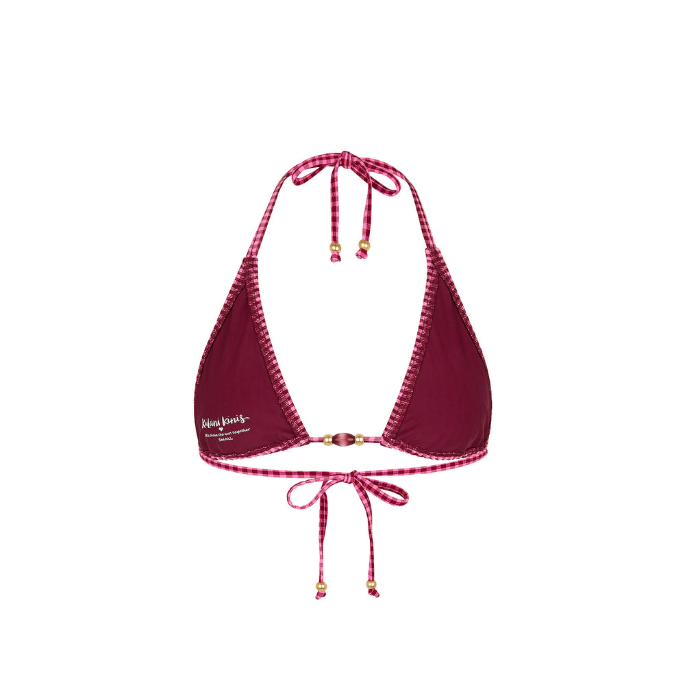 Classic Tie Halter Bikini Top - Cherry Kiss