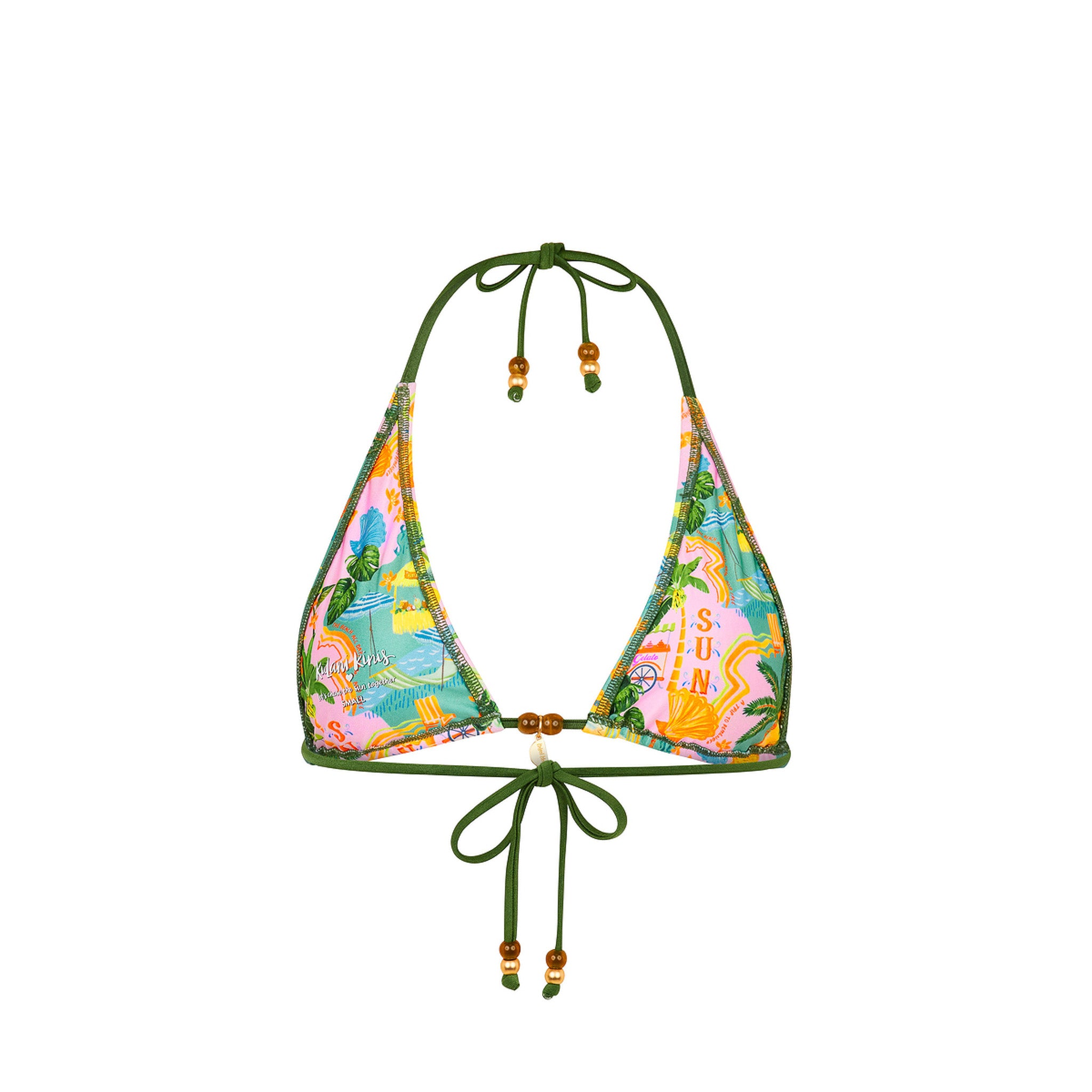 Classic Tie Halter Bikini Top - Sunlit Spritz –Kulani Kinis