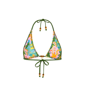 Classic Tie Halter Bikini Top - Sunlit Spritz