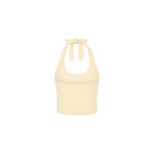 Lola Knit Halter Tank - Toasted Coconut