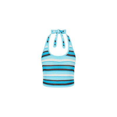 Oasis Knit Halter Tie Top - Buttercream Dream