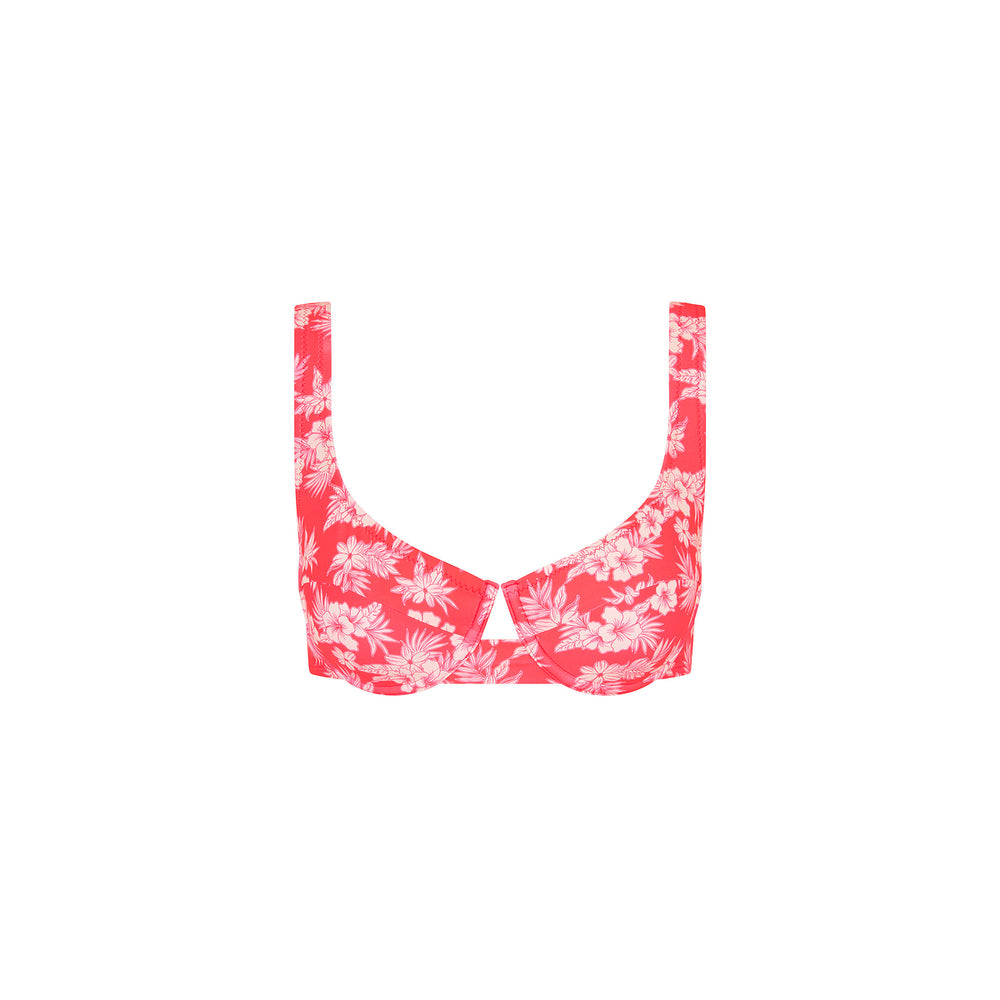 Underwire Tie Back Bikini Top - Island Punch