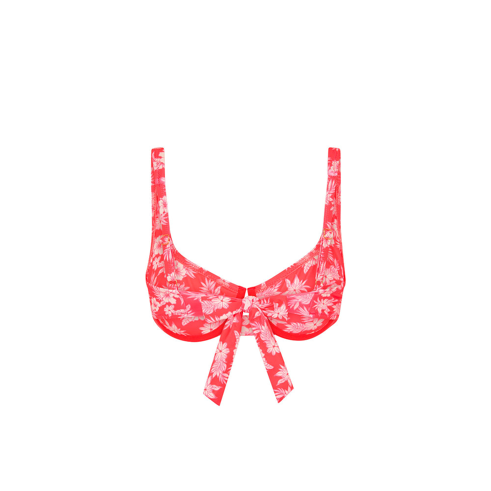 Underwire Tie Back Bikini Top - Island Punch