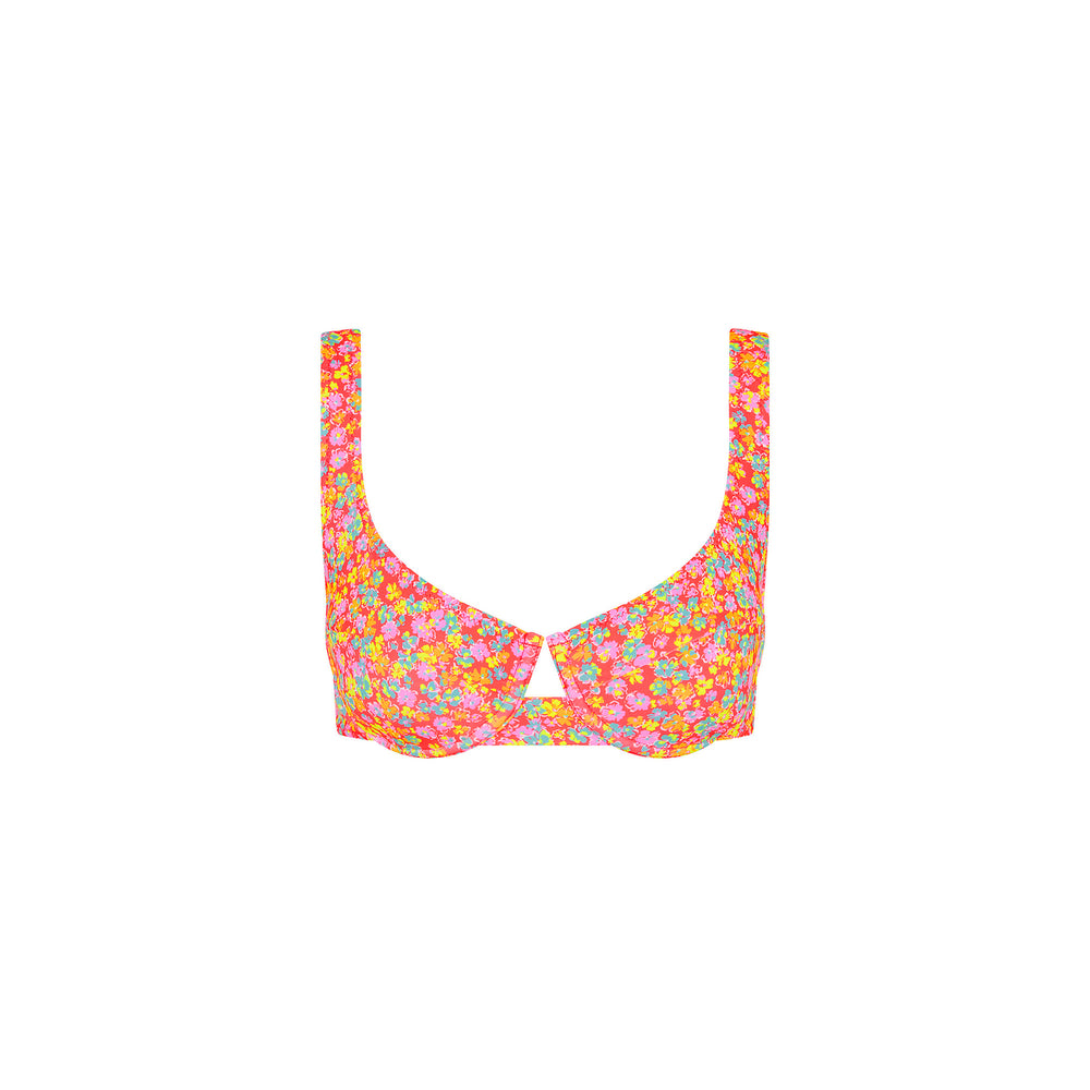 Underwire Tie Back Bikini Top - Bubble Pop