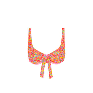 Underwire Tie Back Bikini Top - Bubble Pop