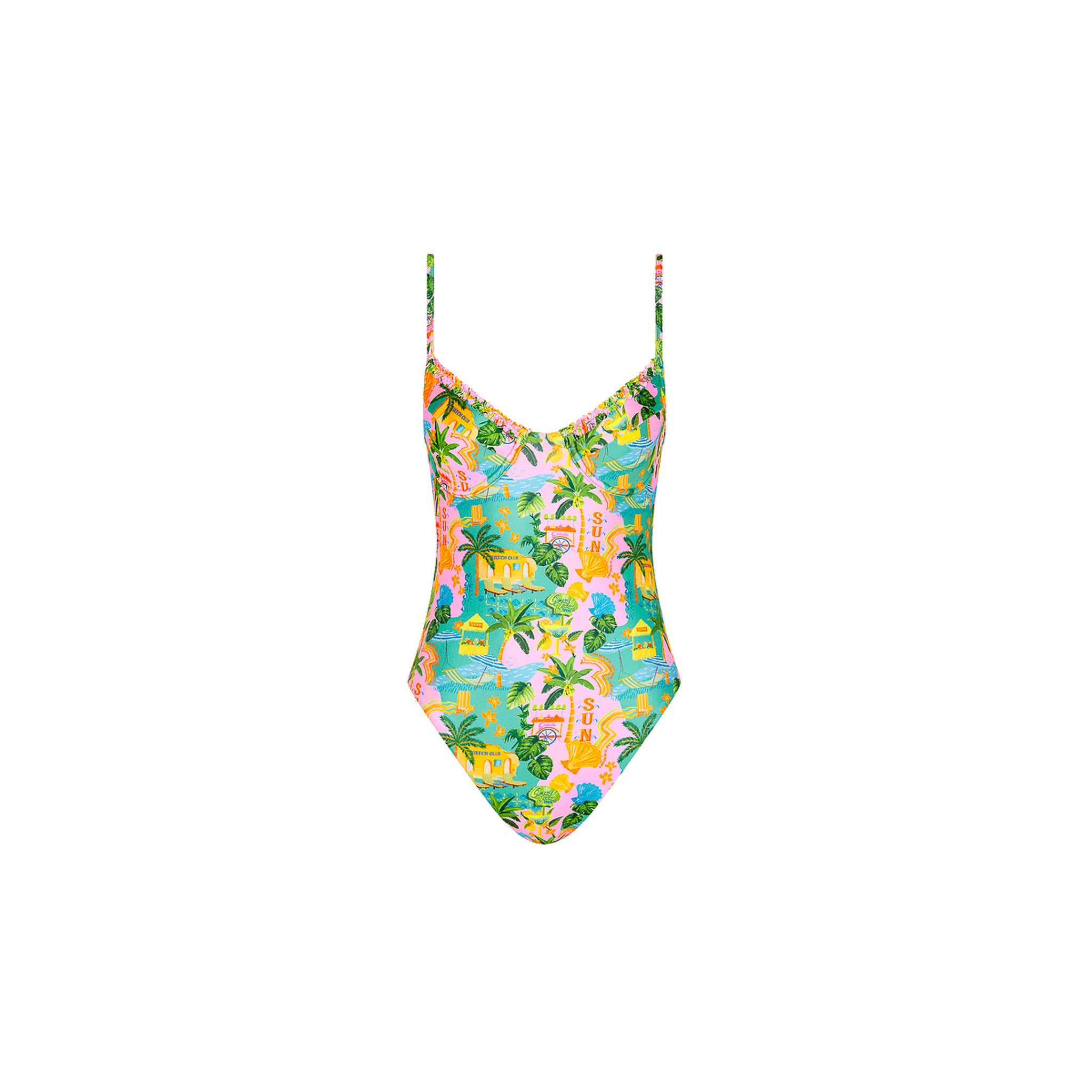 Double Ruffle Underwire One Piece - Sunlit Spritz –Kulani Kinis Double Ruffle Underwire One Piece - Sunlit Spritz –Kulani Kinis
