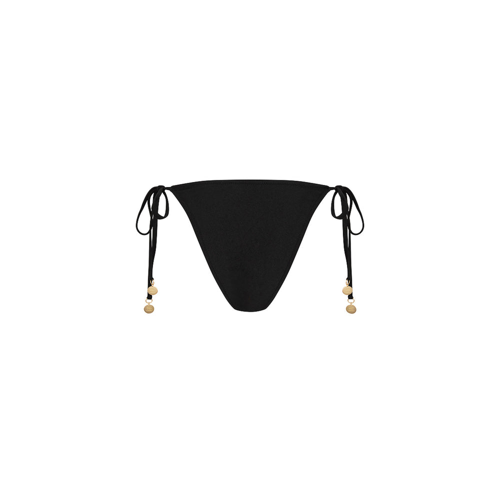 Ring Cheeky Tie Bikini Bottom - Twilight Black