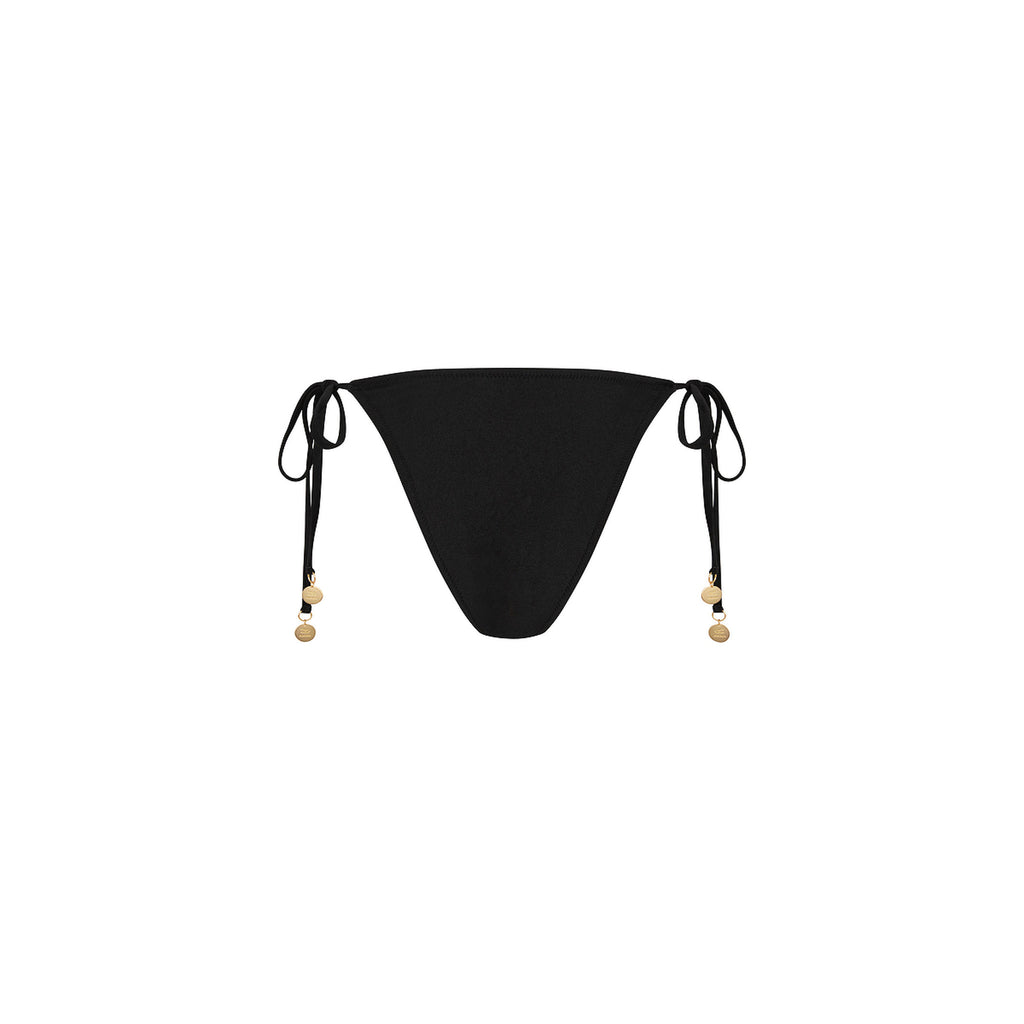 Ring Cheeky Tie Bikini Bottom - Twilight Black