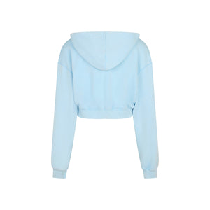 Cropped Zip Through Hoodie - Baby Bluebell