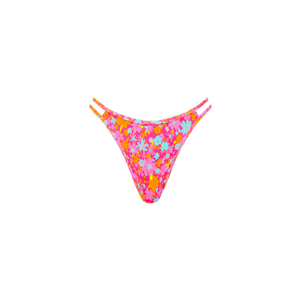 Twin Strap Cheeky Bikini Bottom - Raspberry Rosé