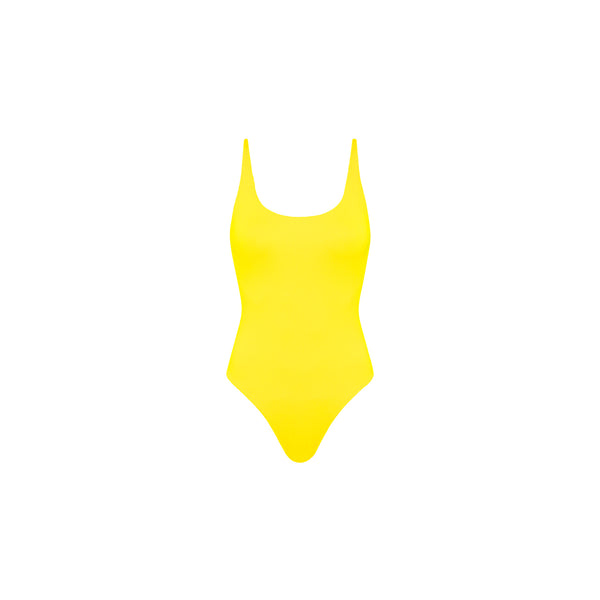 One Piece Swimwear - Sunshine Yellow Ribbed