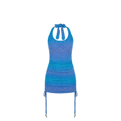 Oceana Knit Mini Dress - Blue Illusion