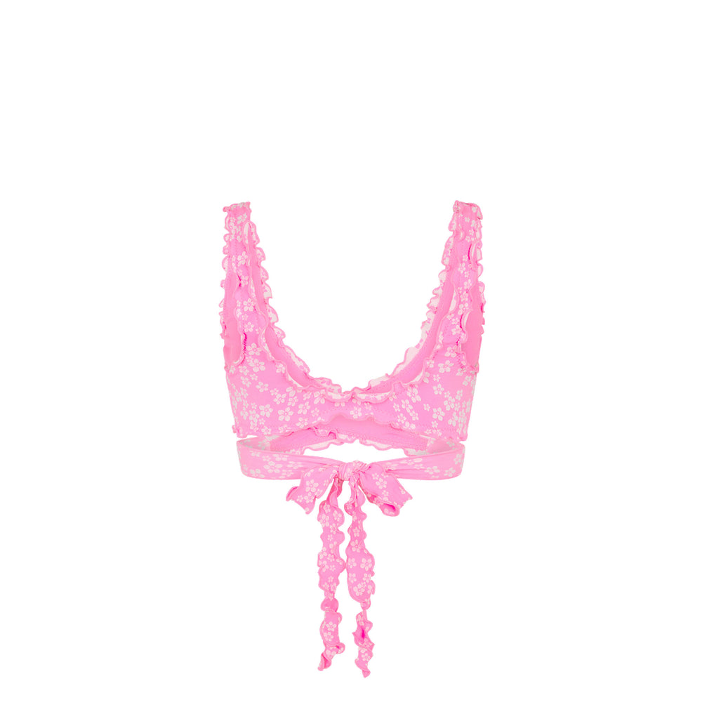 Lettuce Edge Wrap Bikini Top - Sugar Sprinkle