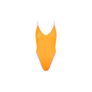 Plunge Cross Back One Piece - Peach Pop