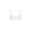 Simple Shirred Tie Crop - Natural White