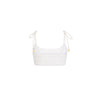 Simple Shirred Tie Crop - Natural White