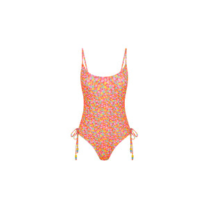 Ruched Tie Side Cheeky One Piece - Bubble Pop