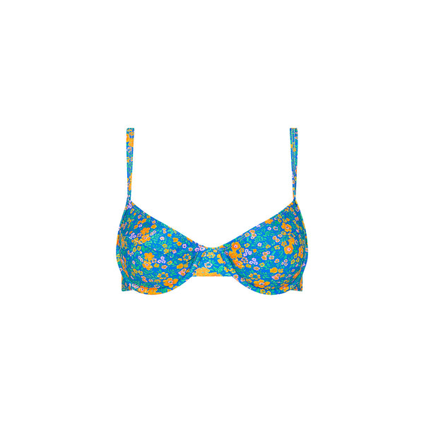 Ditzy Underwire Bra Bikini Top - Ocean Potion