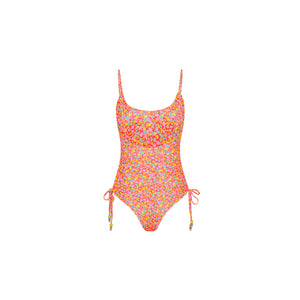 Ruched Tie Side Cheeky One Piece - Bubble Pop
