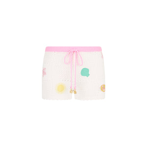 Embroidered Knit Shorts - Seashell Springs