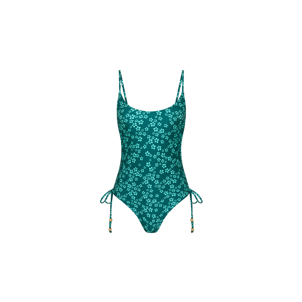 Ruched Tie Side Cheeky One Piece - Moonkiss