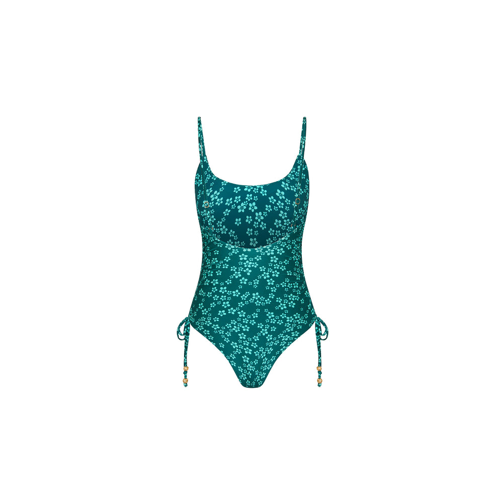 Ruched Tie Side Cheeky One Piece - Moonkiss