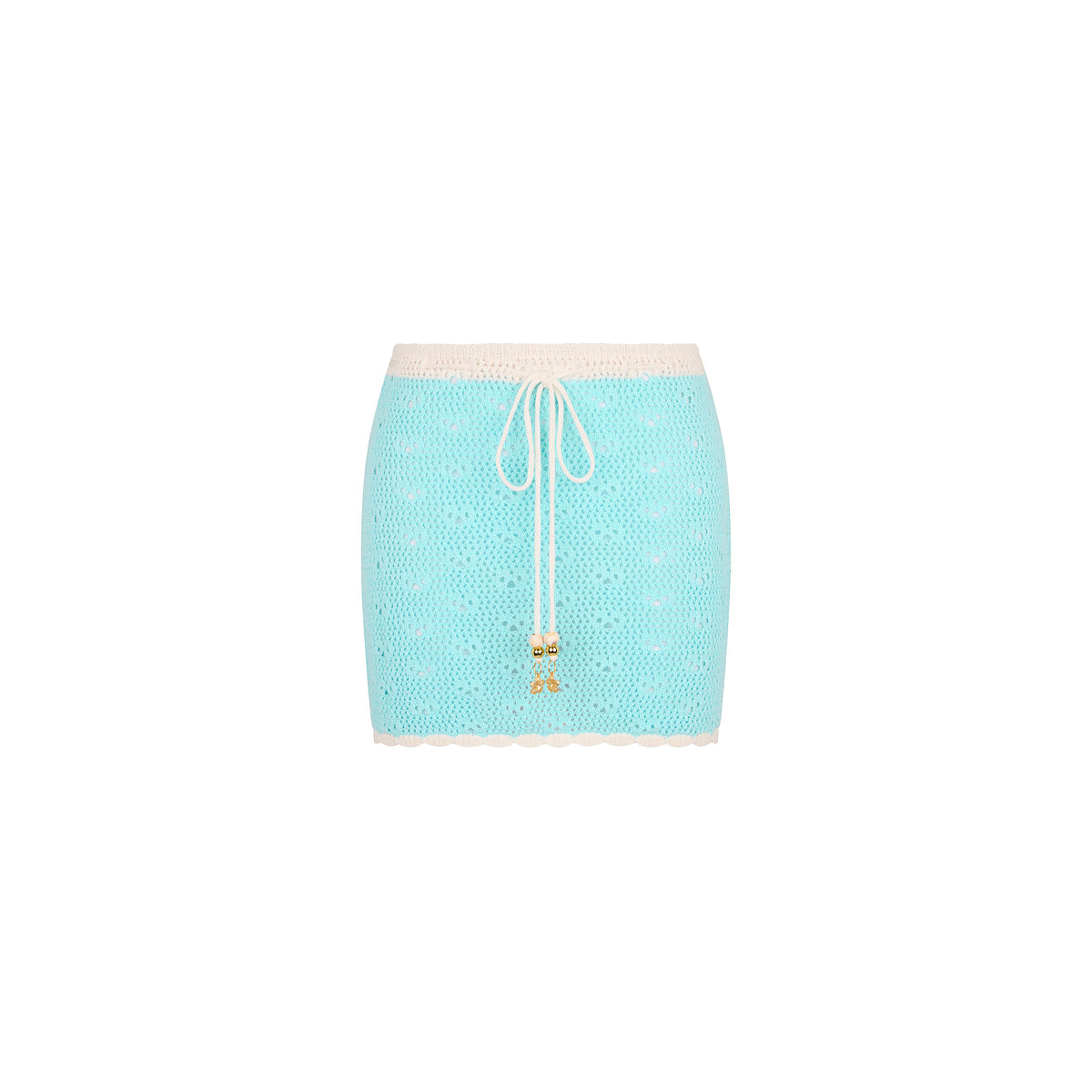 Drawstring Knit Mini Skirt - Pretty Blue –Kulani Kinis