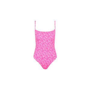 Shirred Low Back One Piece - Berry Burst