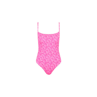 Shirred Low Back One Piece - Berry Burst