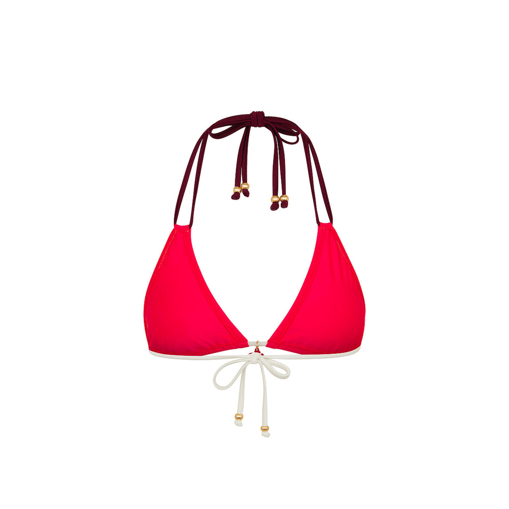 Halter Bralette Bikini Top - Cherry Cola