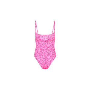 Shirred Low Back One Piece - Berry Burst