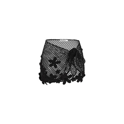 Applique Crochet Sarong - Midnight Shell