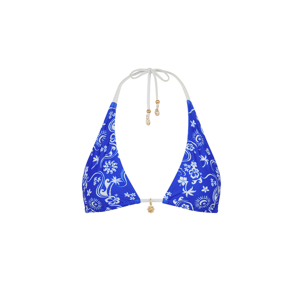 Classic Tie Halter Bikini Top - Surfside