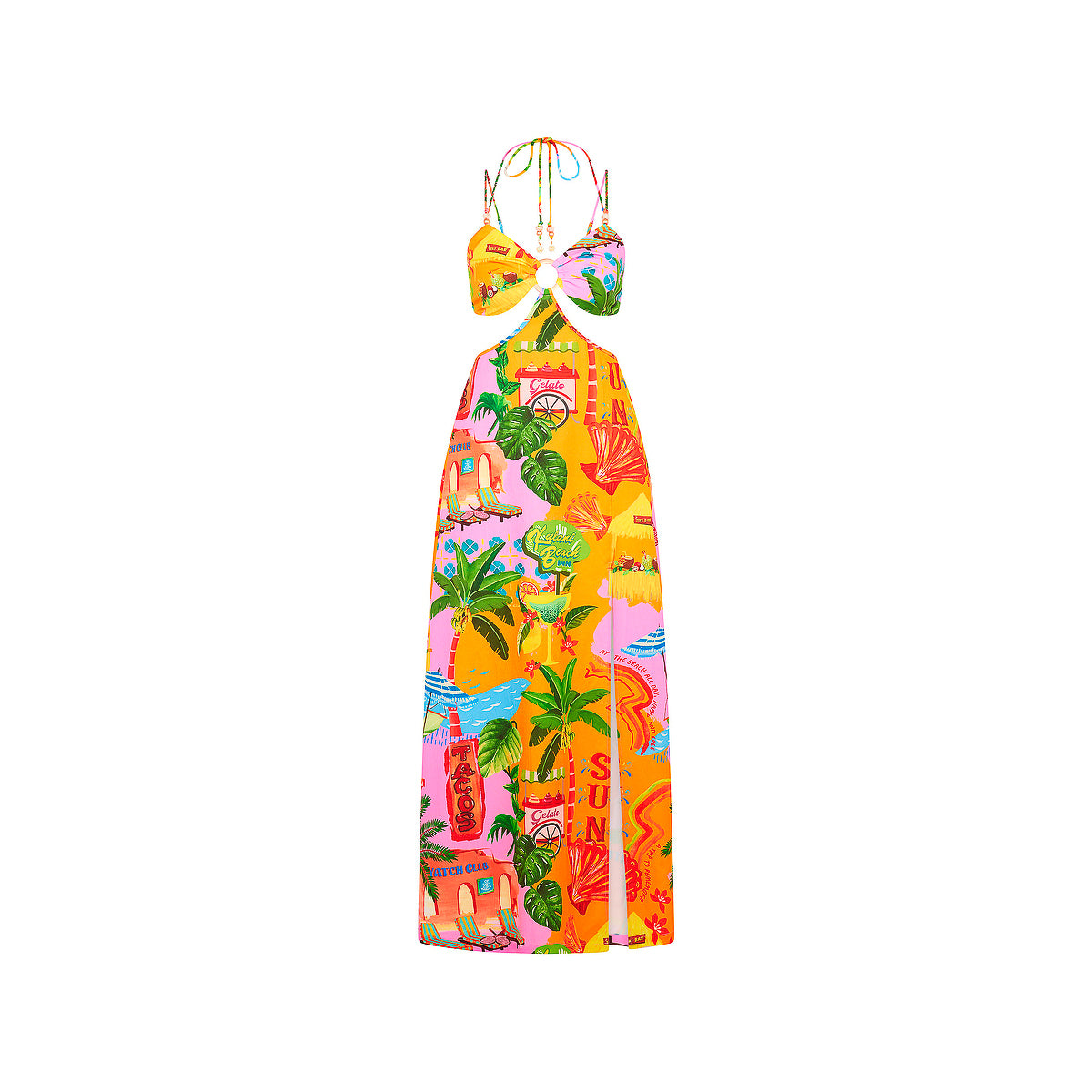 Beaded Cut Out Maxi Dress - Sunlit Spritz –Kulani Kinis