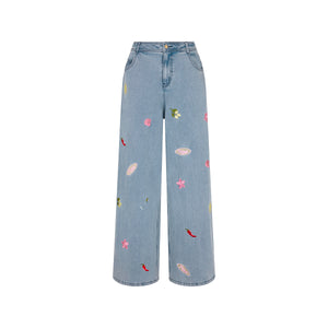 Straight Leg Embroidered Jean - Sunshine Springs