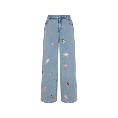 Straight Leg Embroidered Jean - Sunshine Springs
