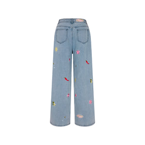 Straight Leg Embroidered Jean - Sunshine Springs