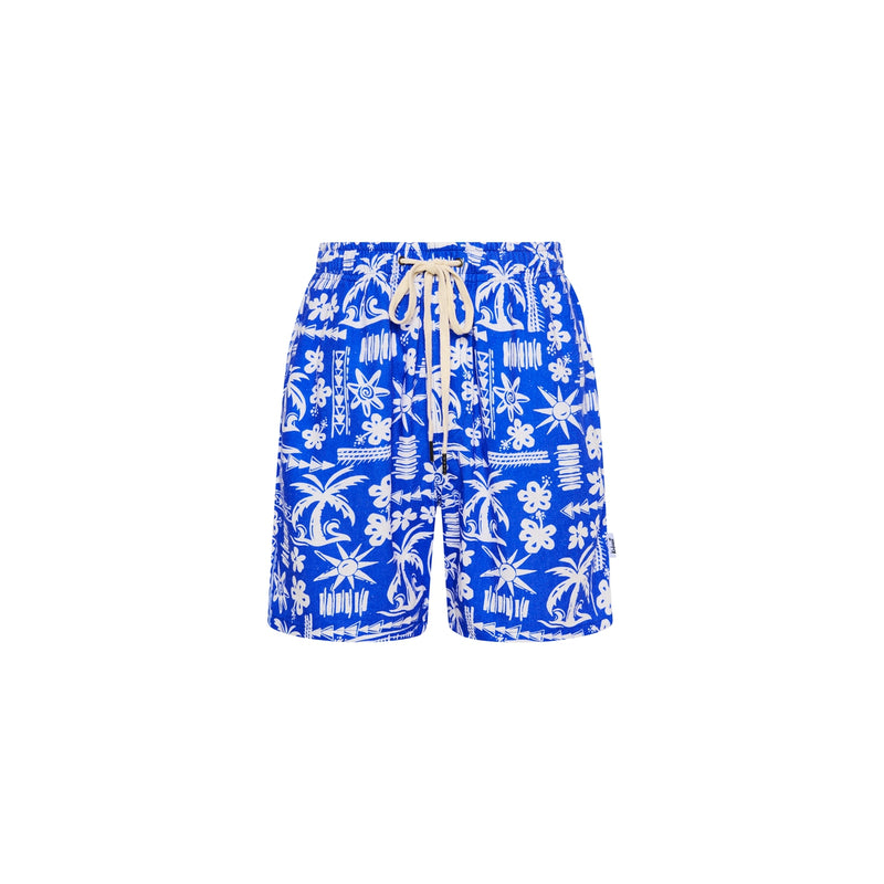 Men's Linen Shorts - Caribbean Blues